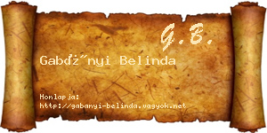 Gabányi Belinda névjegykártya